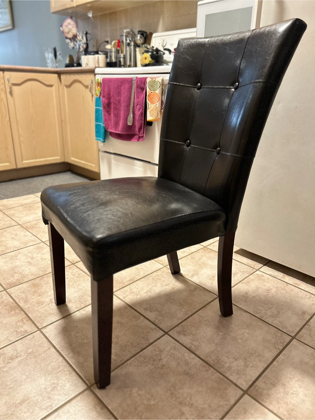 Black Faux Leather Dining Chair