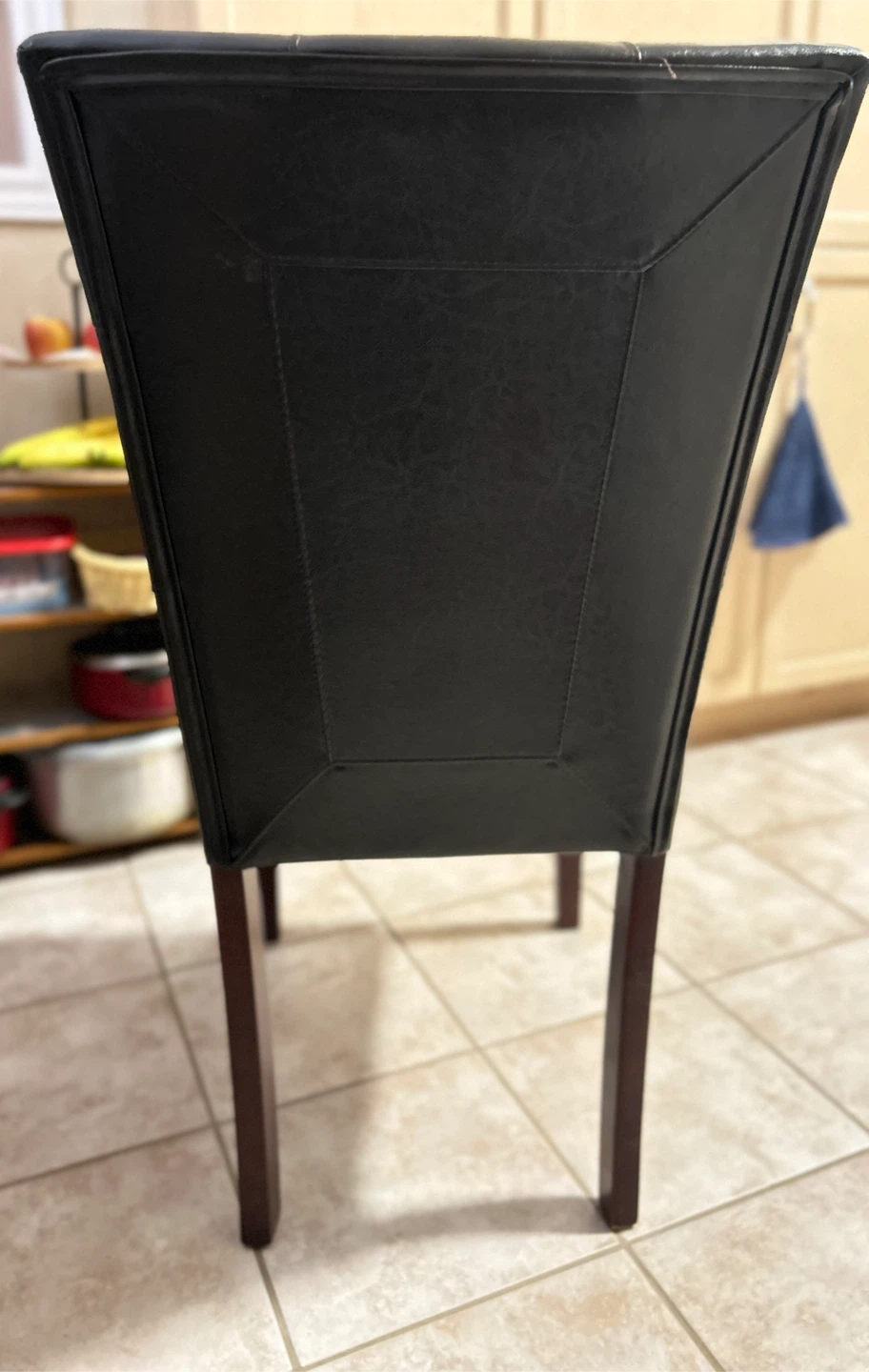 Black Faux Leather Dining Chair - photo 2