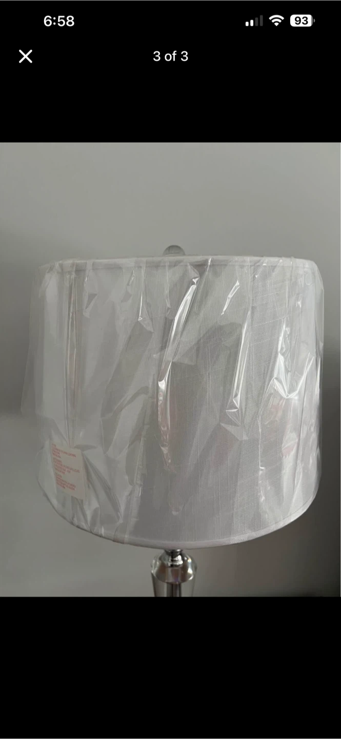 2 New Chrome Crystal Table Lamp with White Shade - photo 3