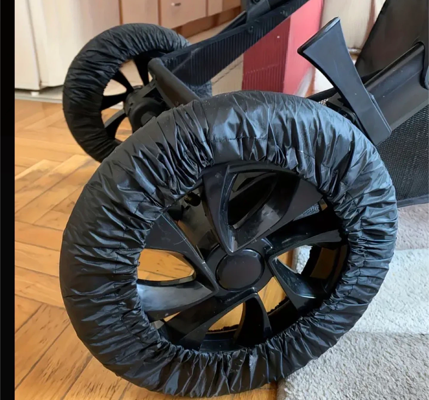 Stroller Wheel Covers, Black, Small & Large Sizes 🥕 - photo 4