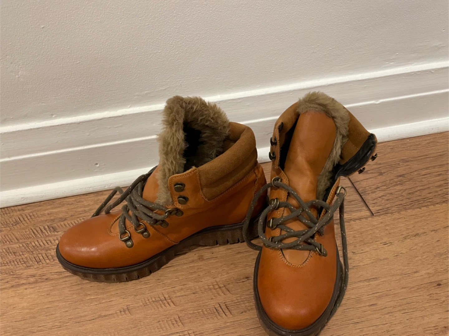 Brown Leather Boots - Size 40