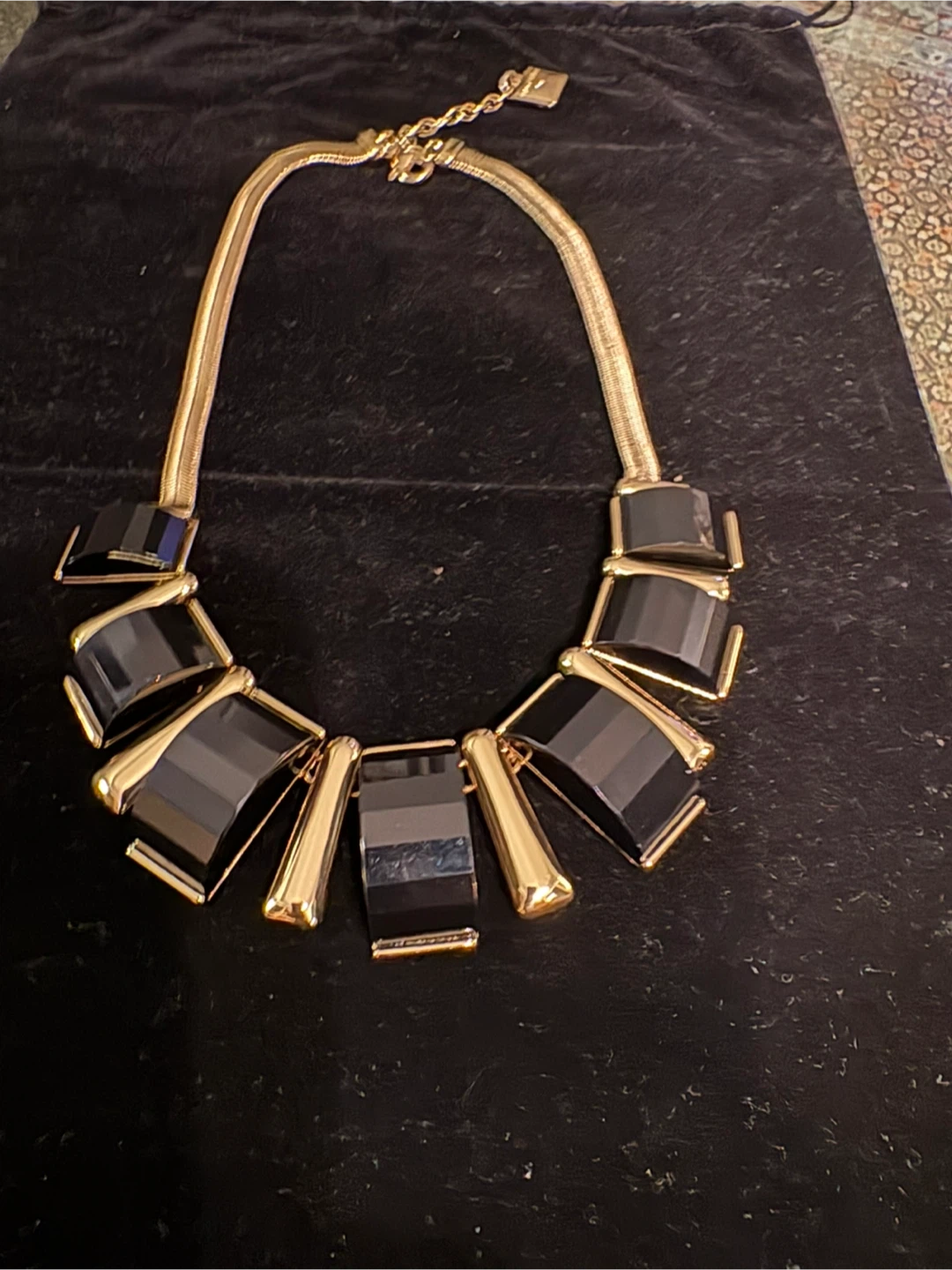 Chunky Black & Gold Necklace