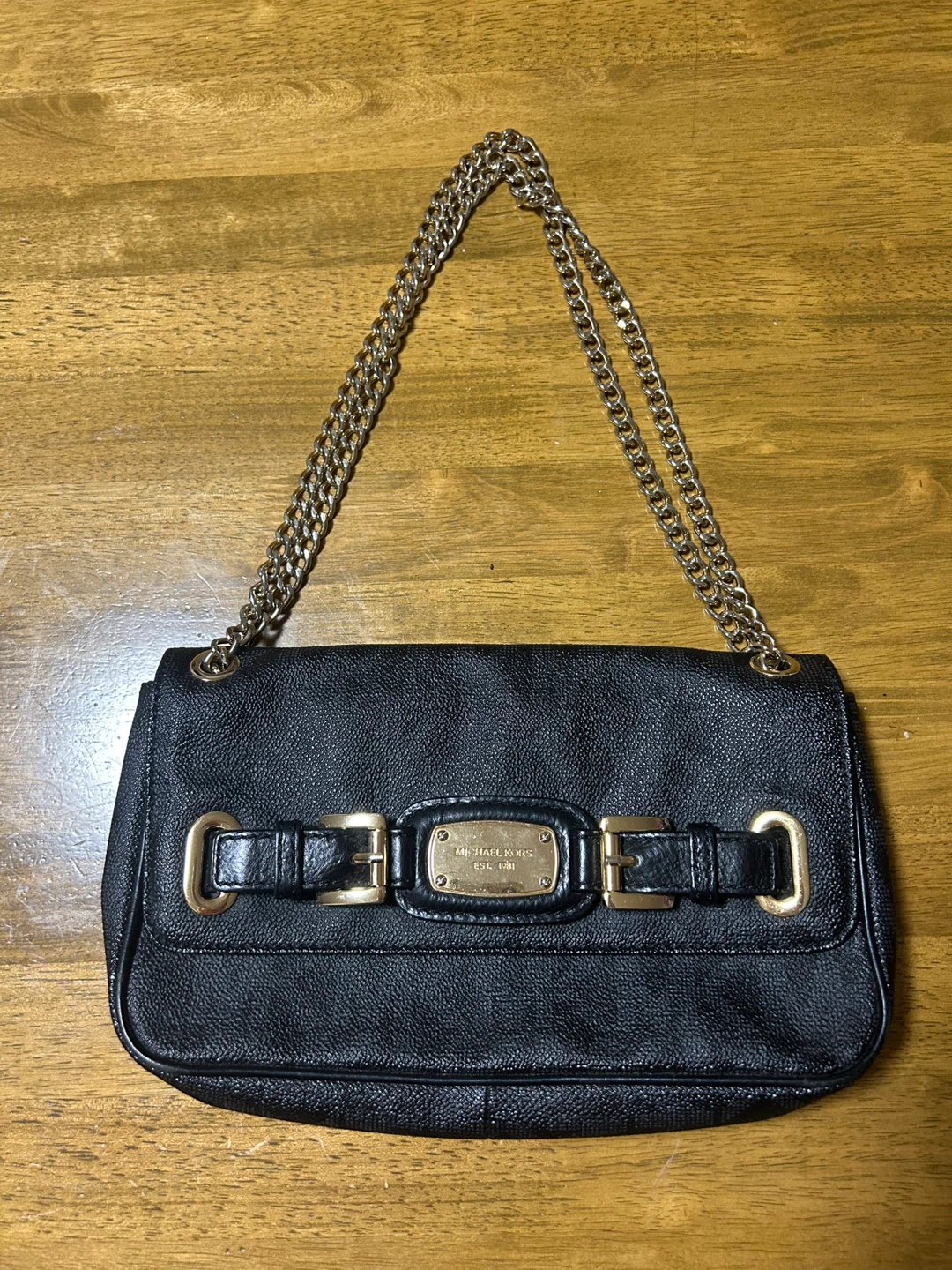 Michael Kors Black Leather Shoulder Bag