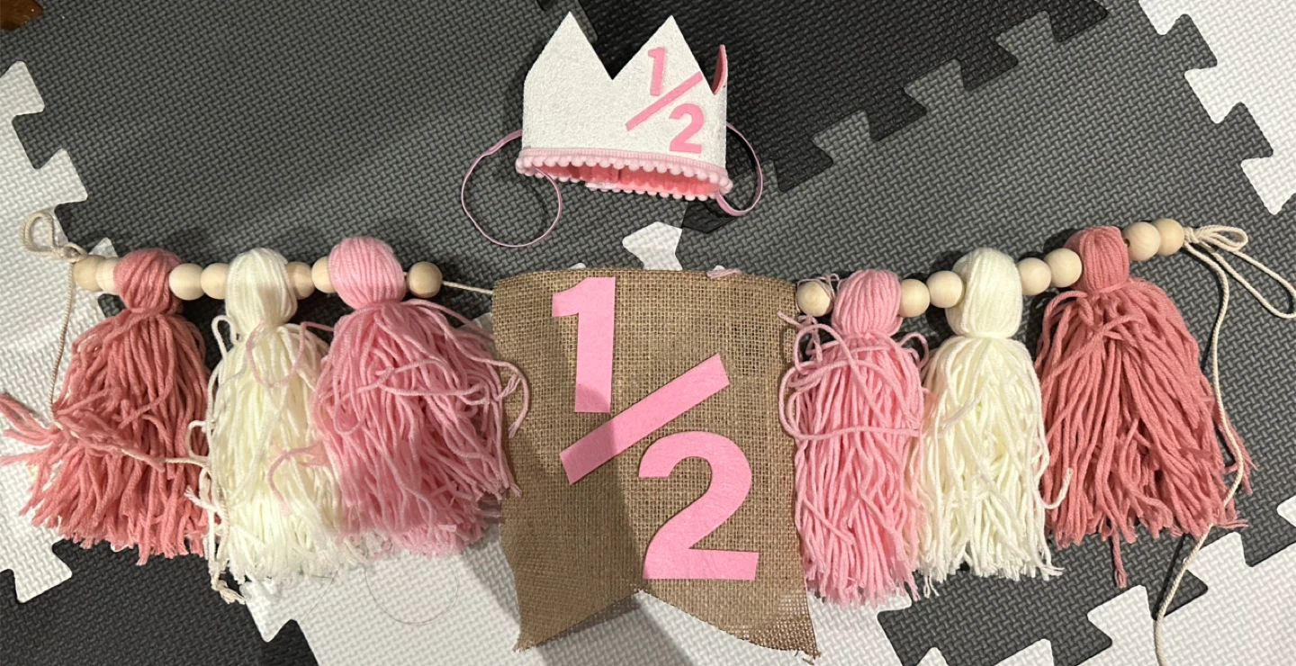 Half Birthday Banner & Crown