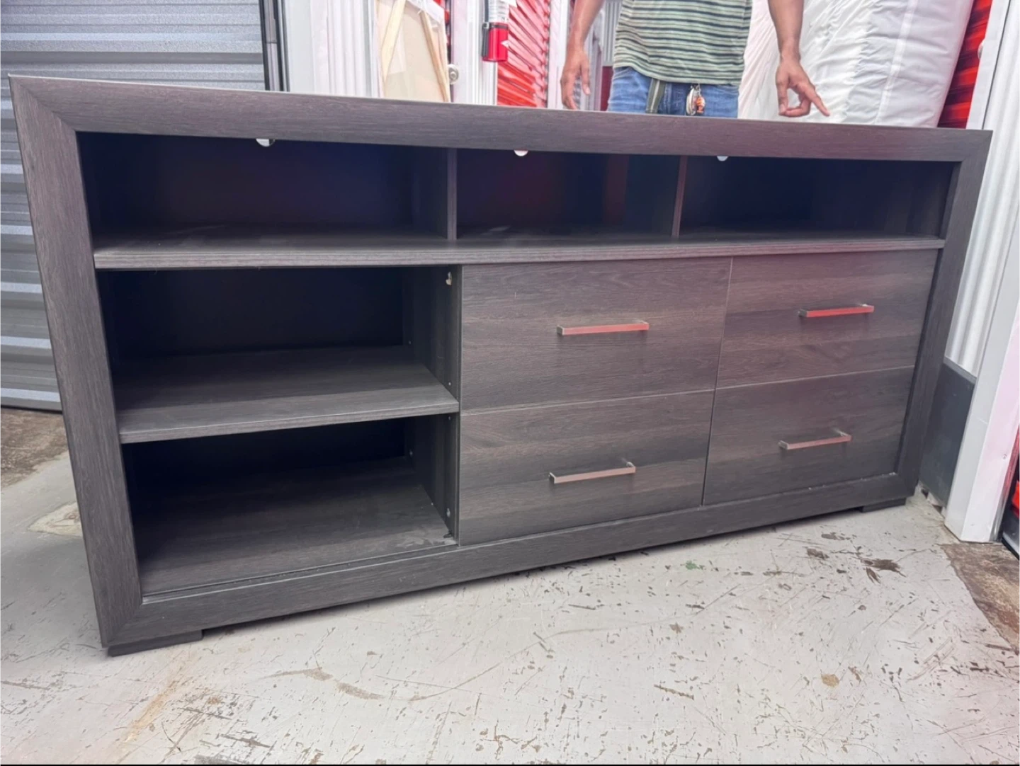 2-Piece Entertainment Unit / Media Console Set – Modern Grey - photo 2