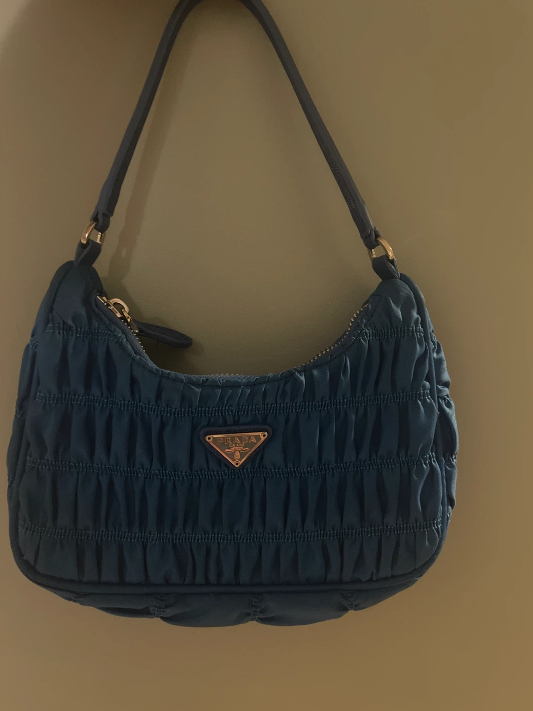 Prada Blue Ruched Mini Bag