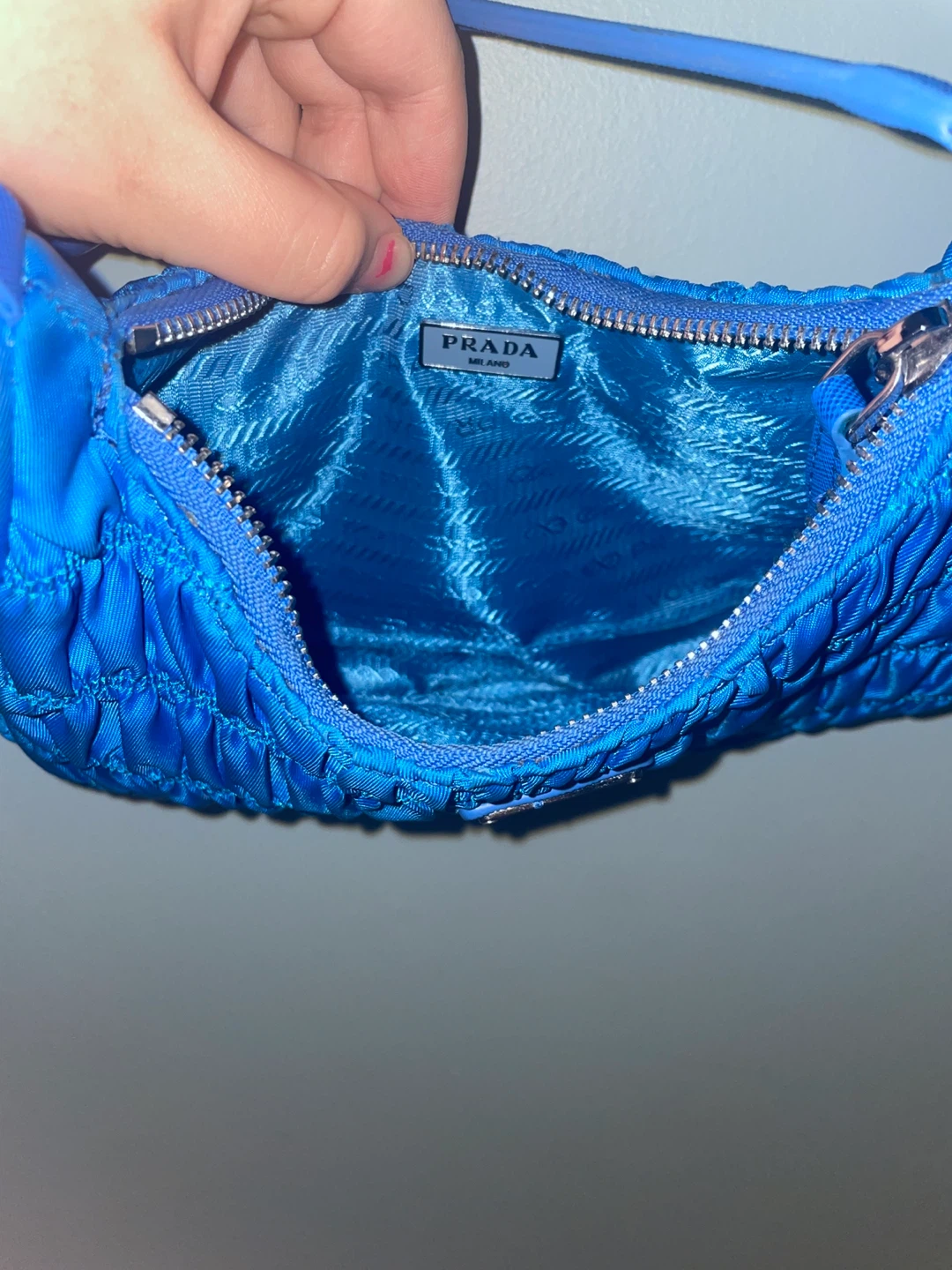 Prada Blue Ruched Mini Bag - photo 2