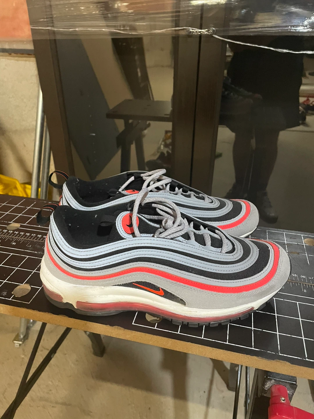 Nike Air Max 97 Grey/Red, Size 9 US