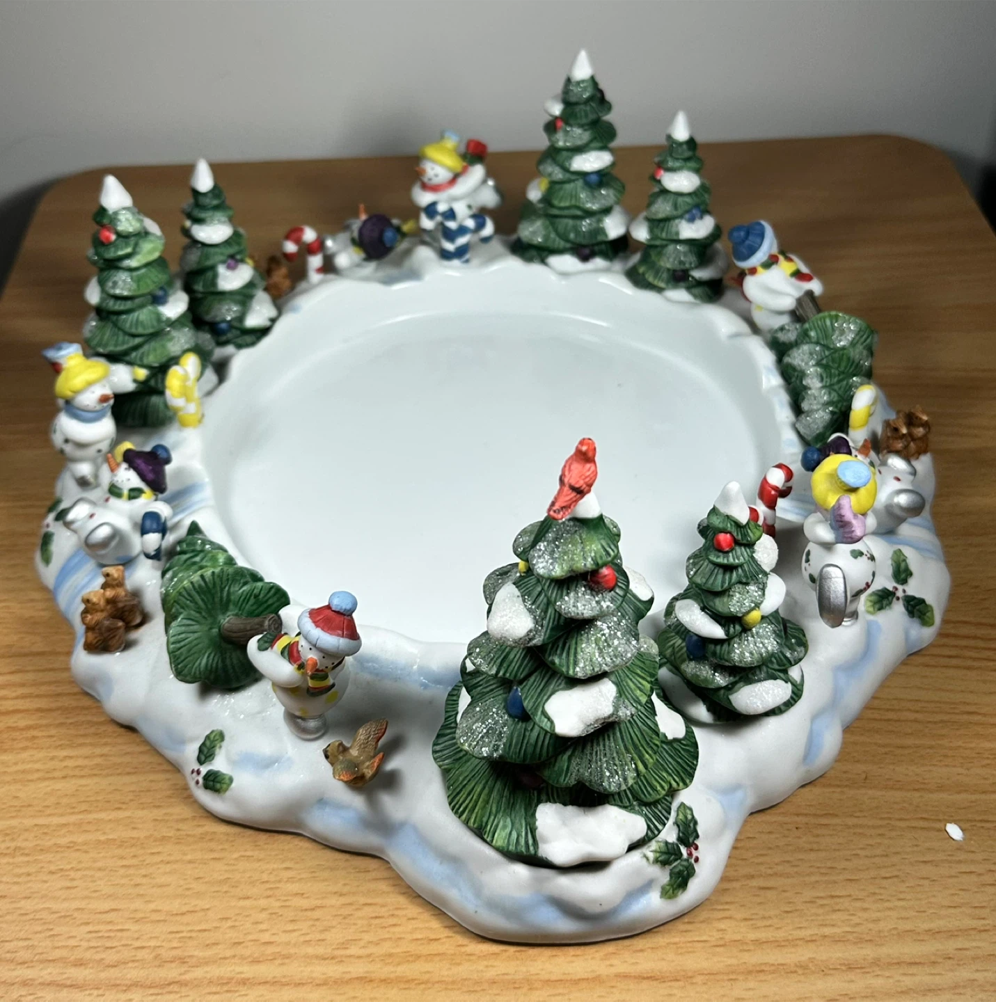 PartyLite Christmas Snowman 3-Wick Candle Holder