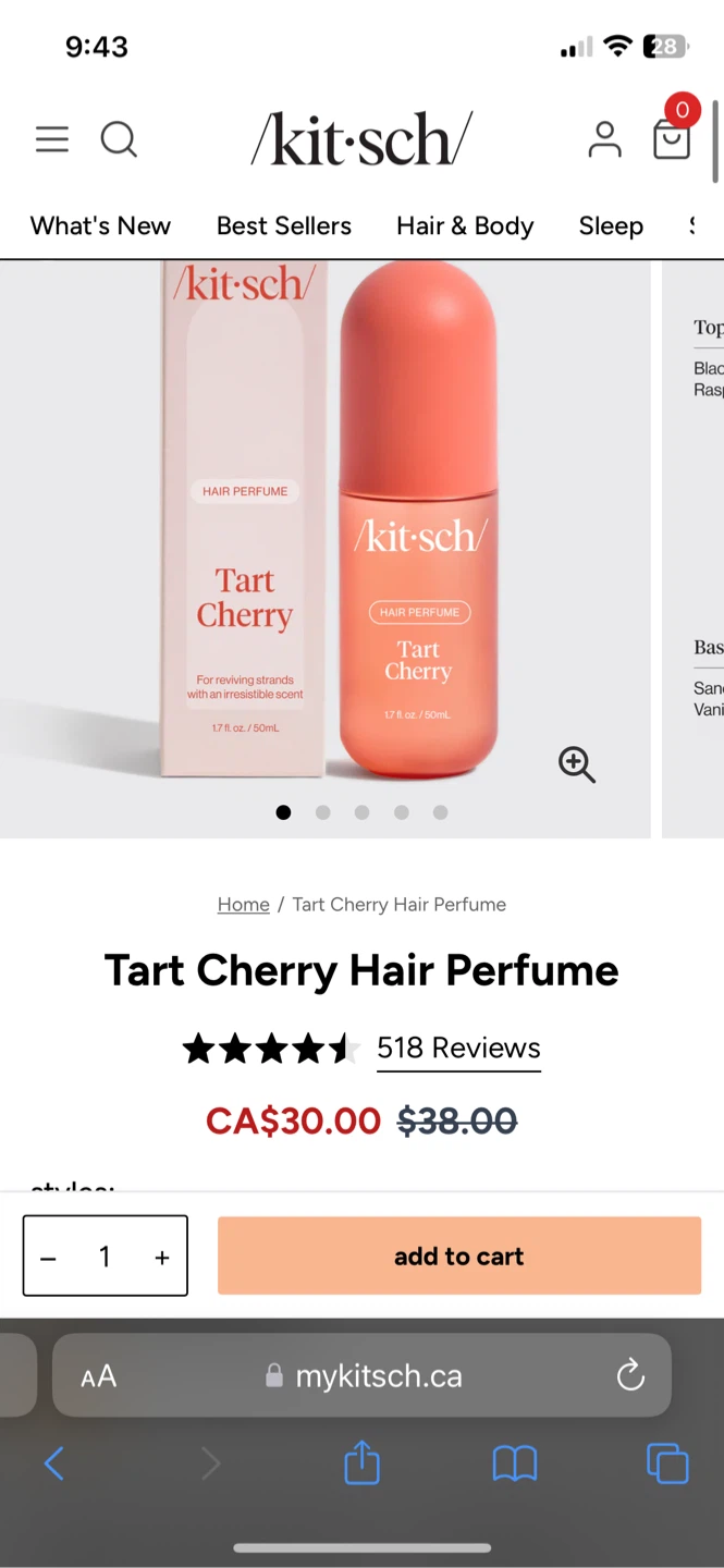 Kitsch Tart Cherry Hair Perfume