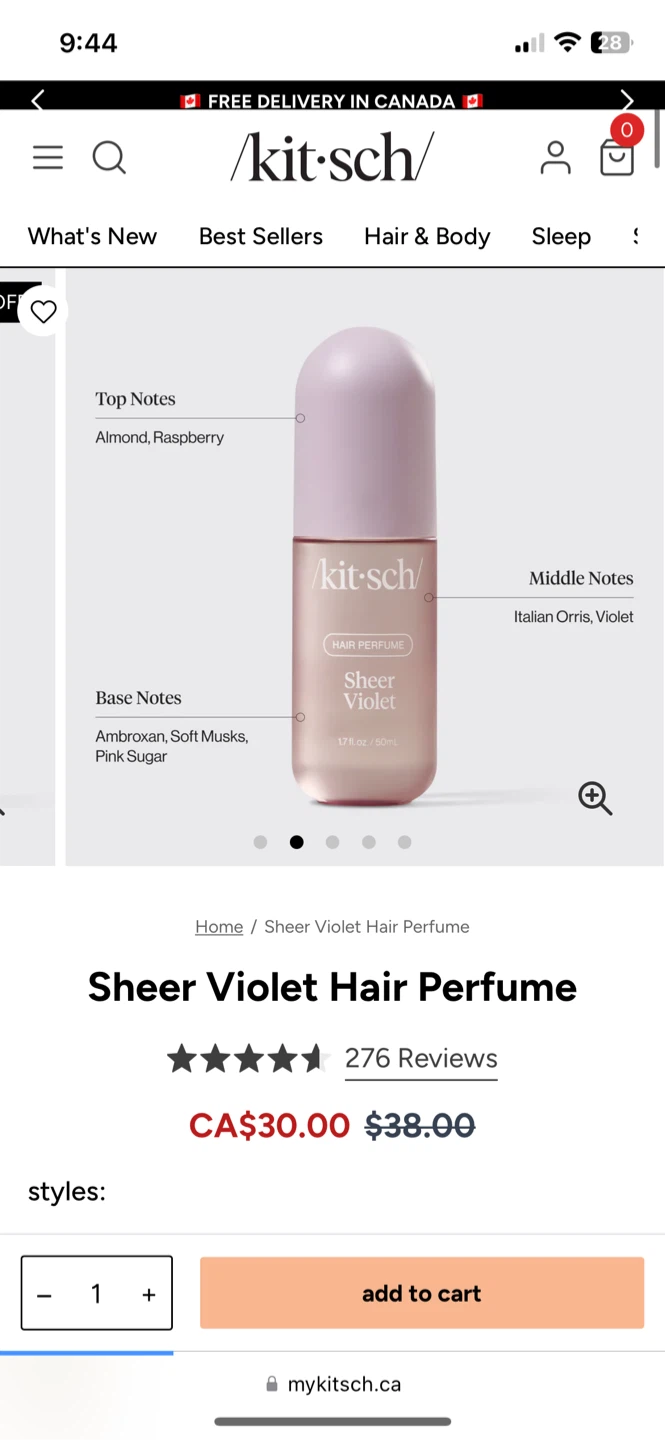 Kitsch Sheer Violet Hair Perfume