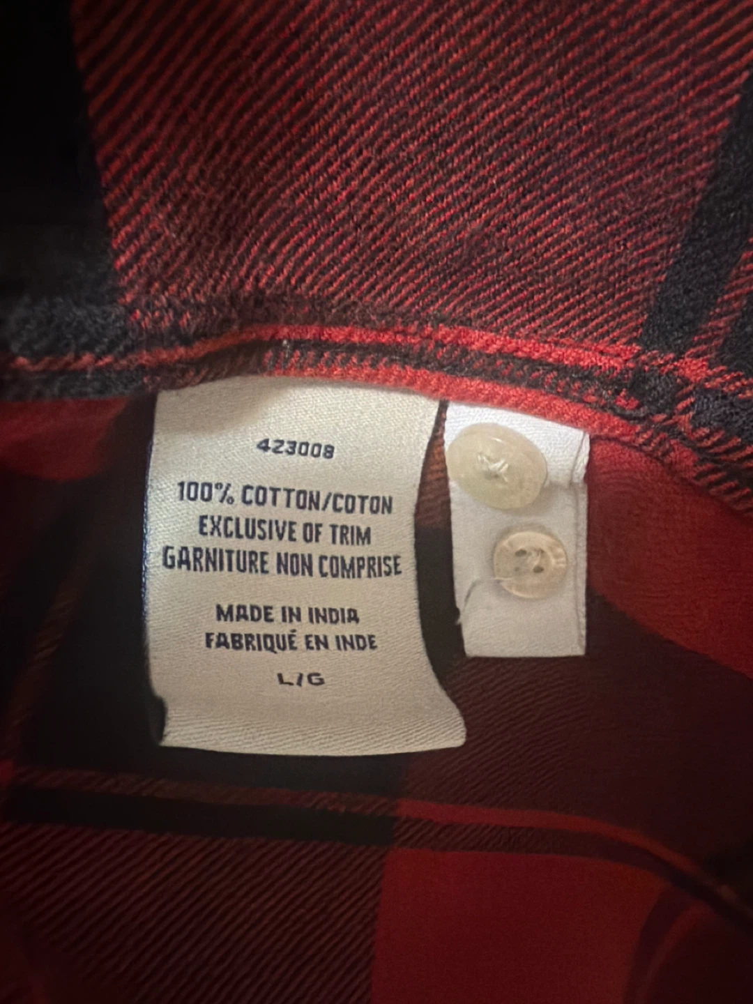 Tailor Vintage Red & Black Flannel - Size L - photo 5