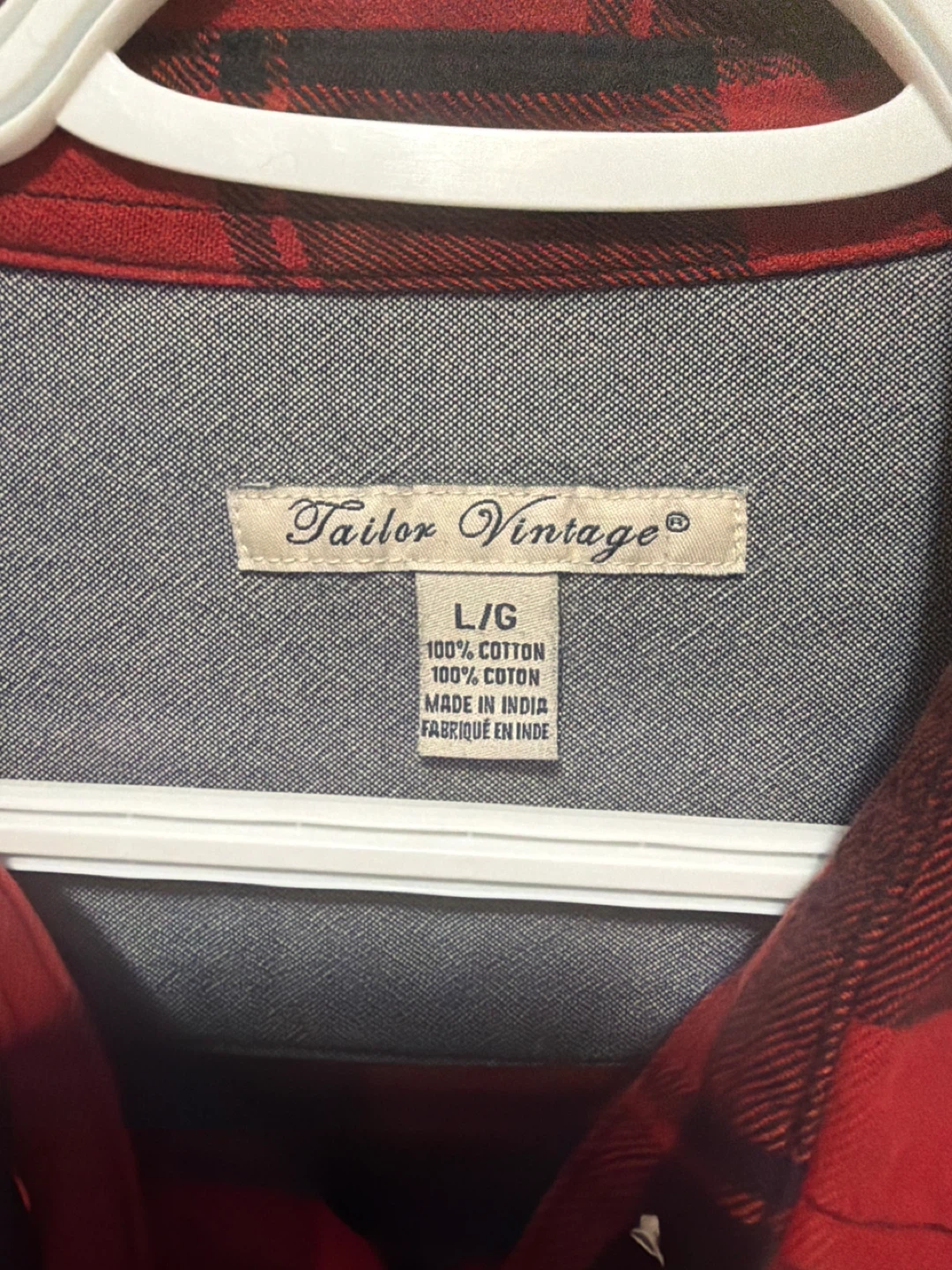 Tailor Vintage Red & Black Flannel - Size L - photo 3