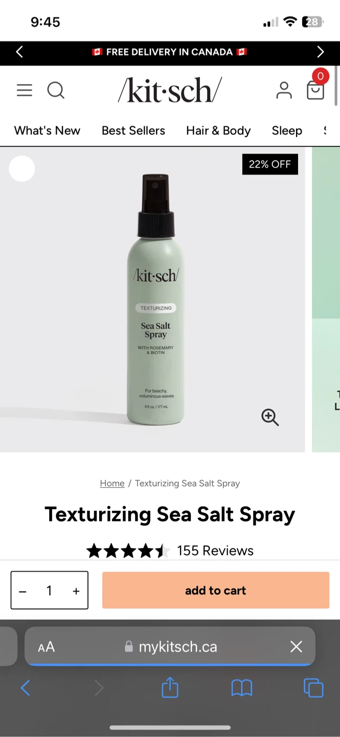 Kitsch Texturizing Sea Salt Spray