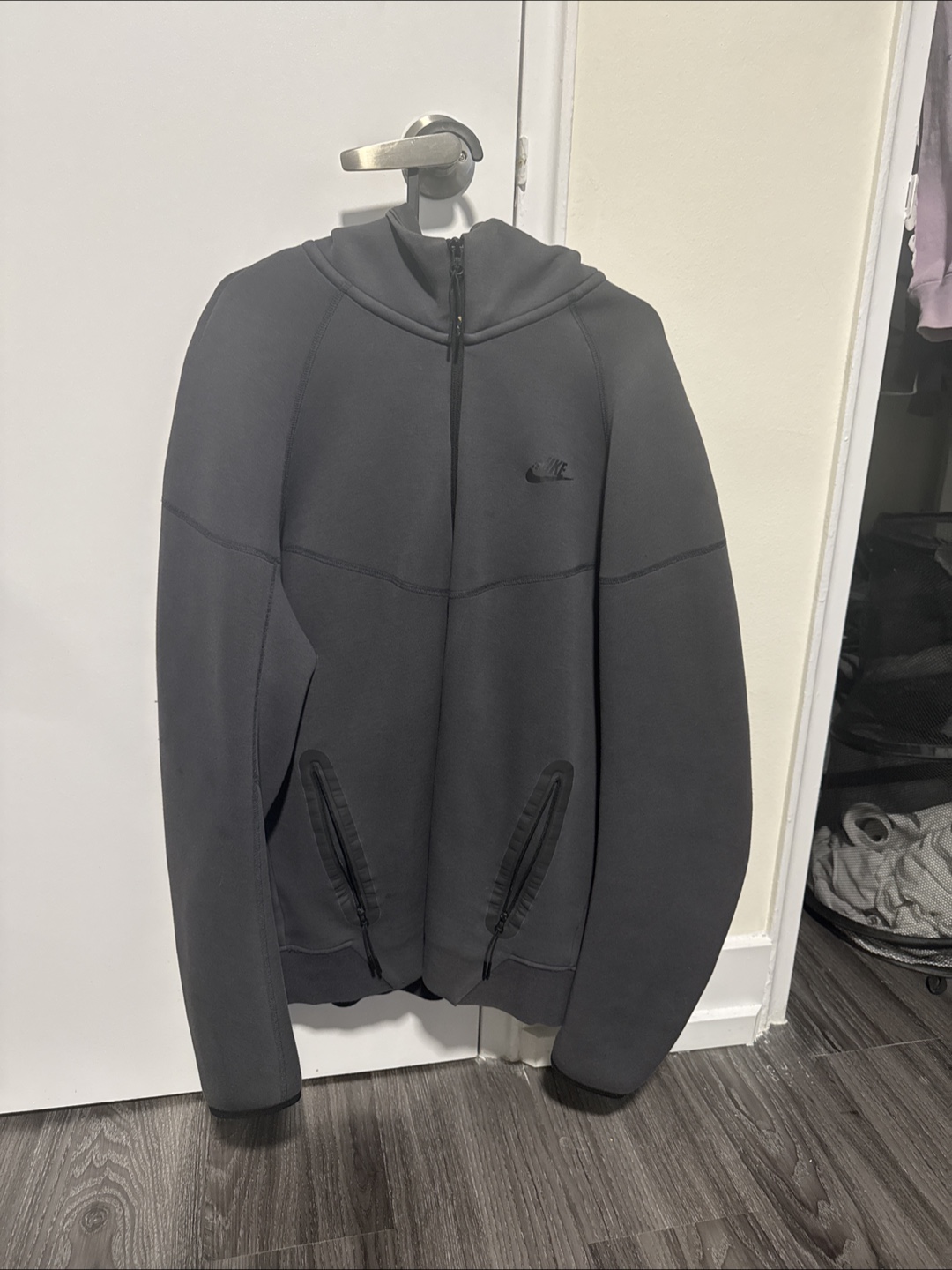 Nike Tech Fleece Hoodie - Grey, Size Large