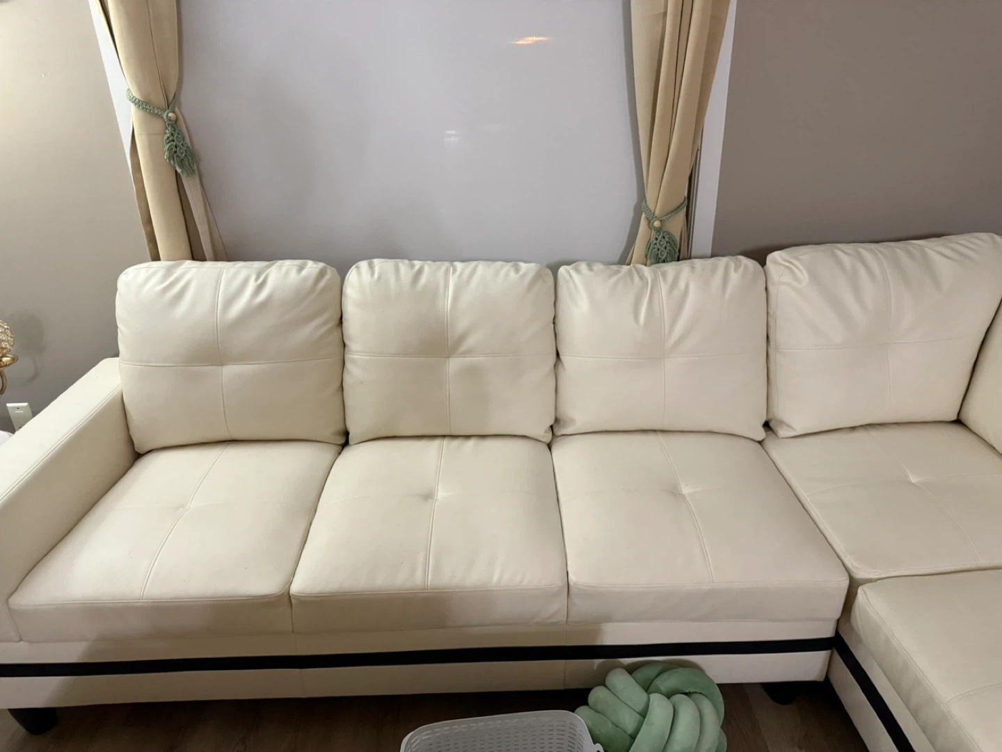 White Leather Sectional Sofa