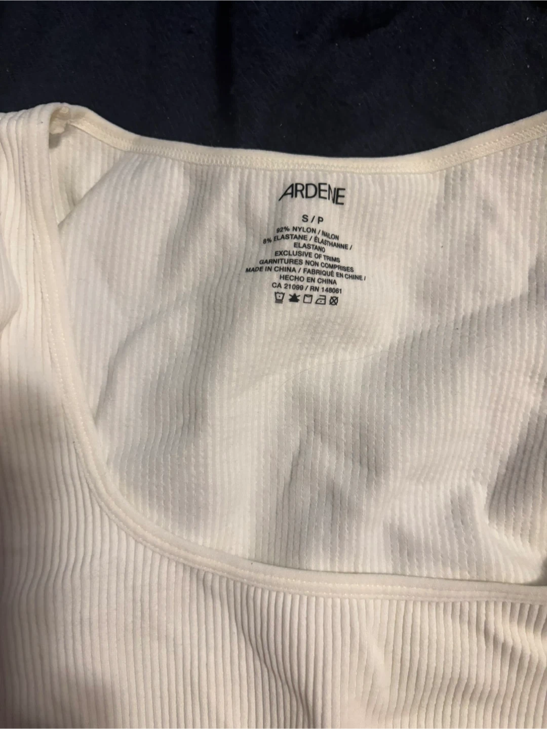 Ardene White Ribbed Top - Size S/P - photo 2