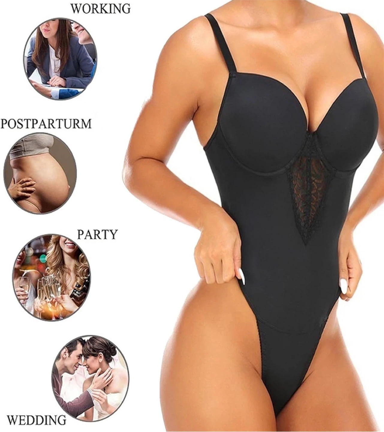 NEW! Tummy Control Thong Seamless Sculpting Bodysuit Shapewear - photo 4