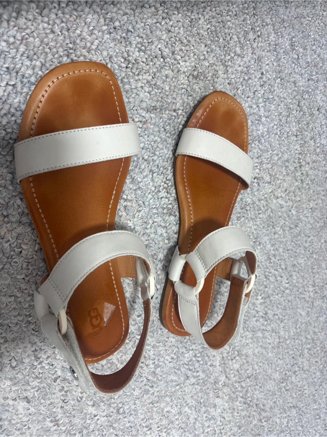 UGG White Leather Sandals - Size 7.5 - photo 2
