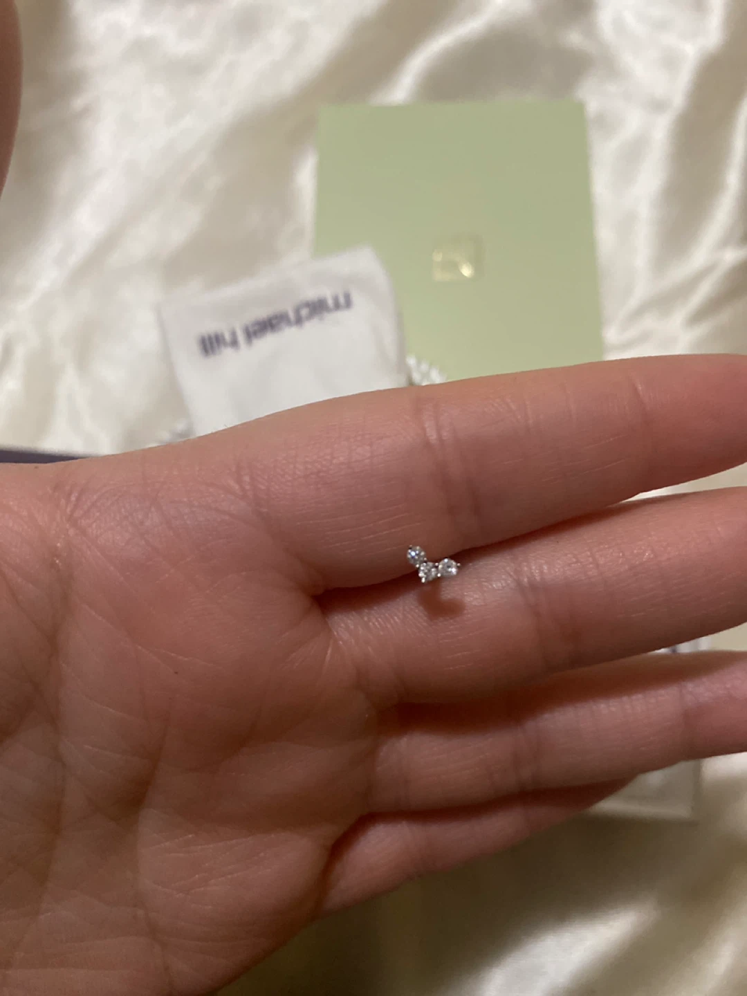 3 Stone Diamond Flat Back Earring