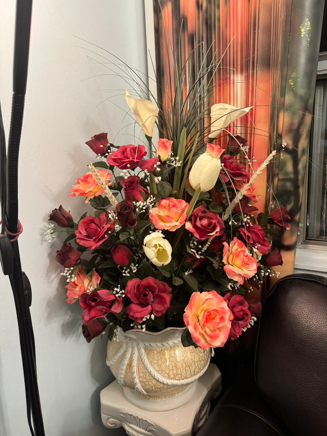 Vase with Artificial Flowers