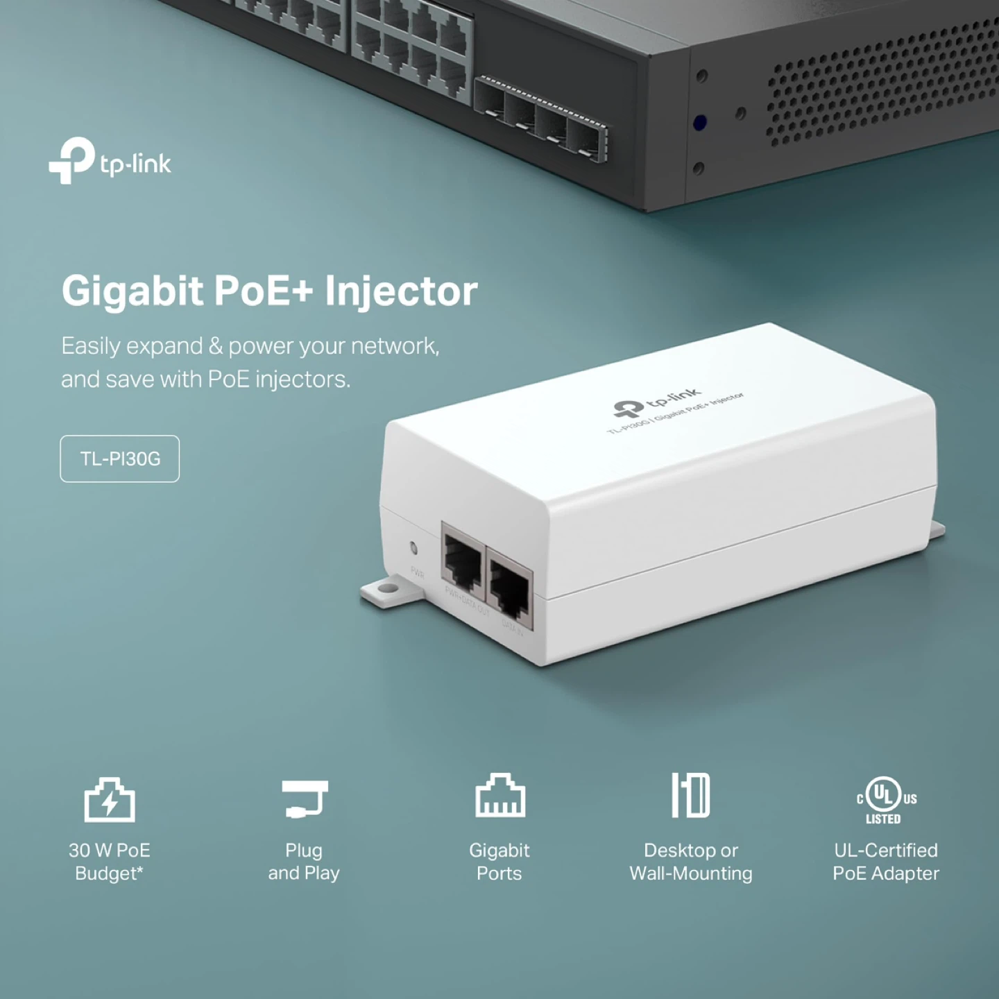 🥕 New TP-Link Gigabit PoE+ Injector TL-P130G - photo 2