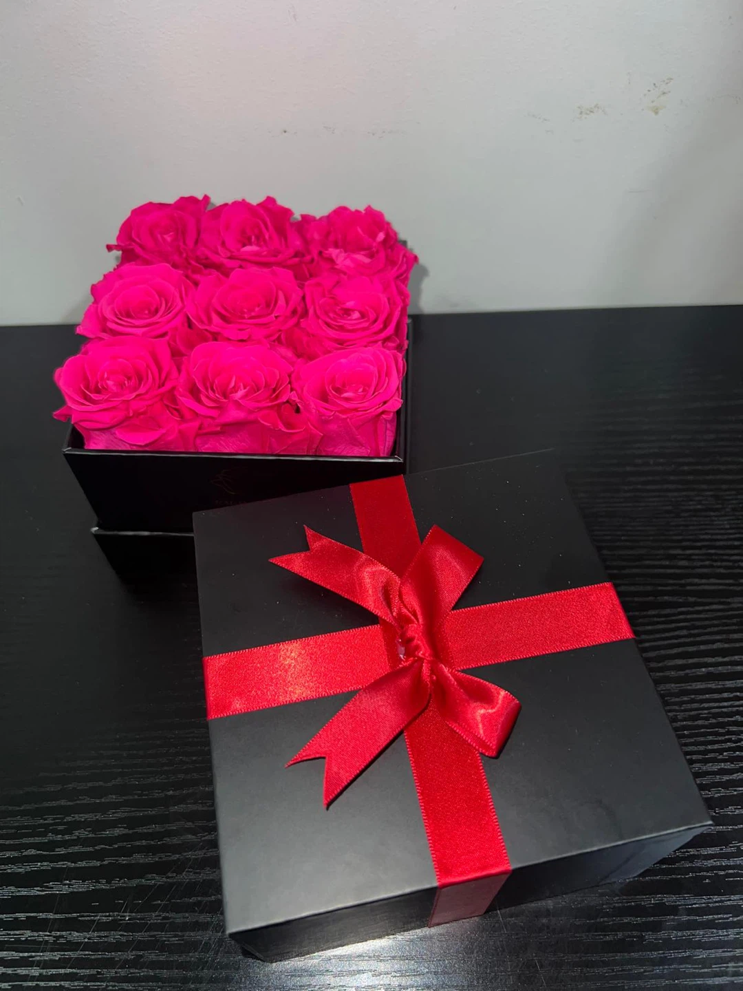 Preserved Pink Roses in Box