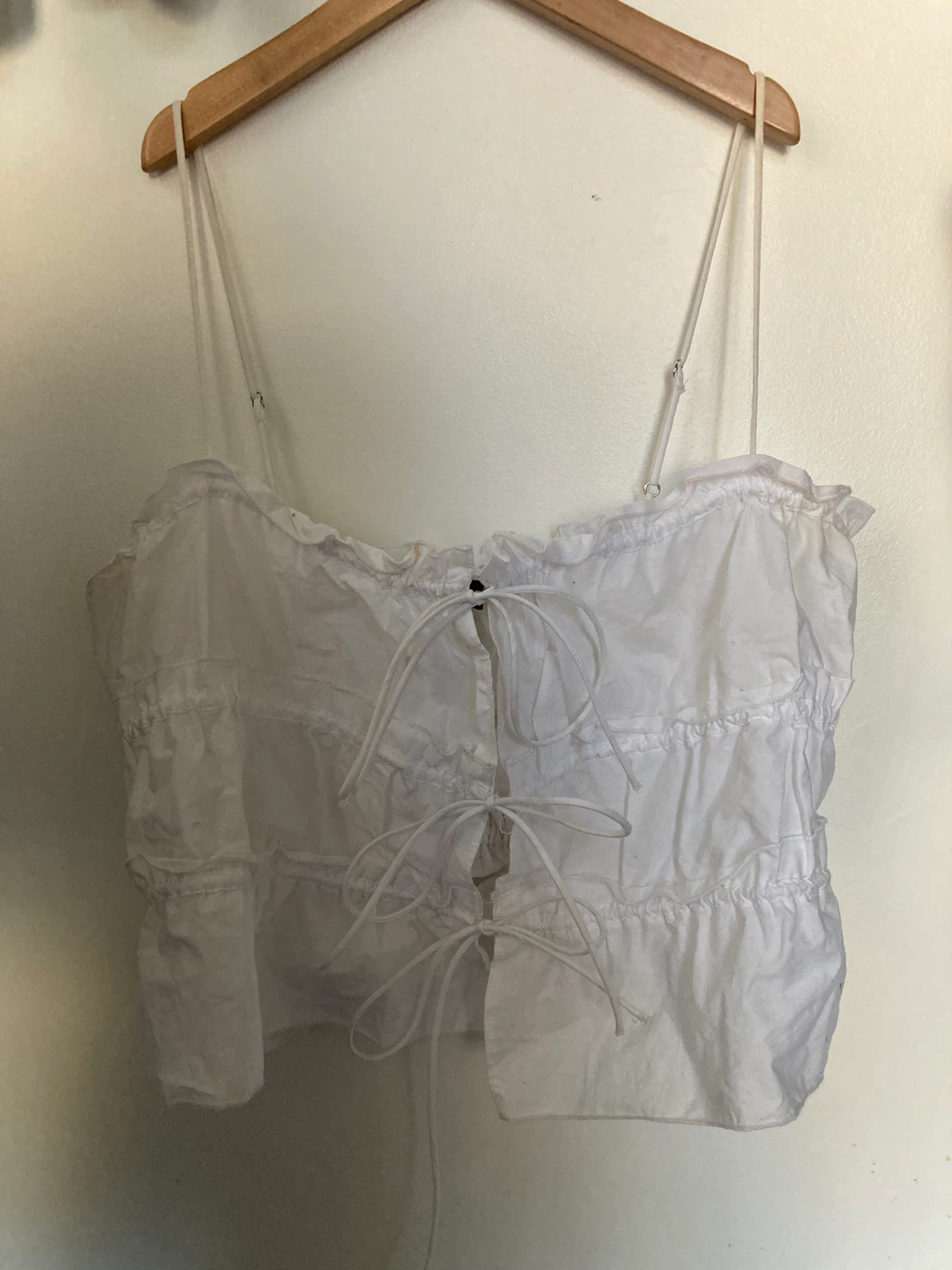 White Ruffle Crop Top