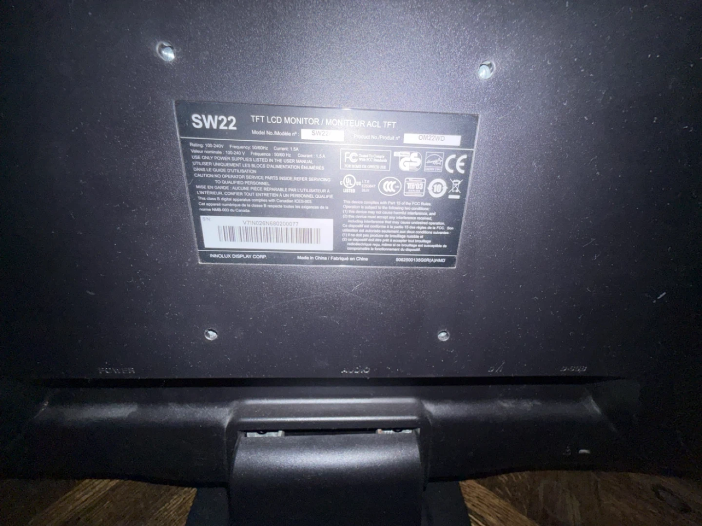 Innolux SW22 TFT LCD Monitor🥕 - photo 2