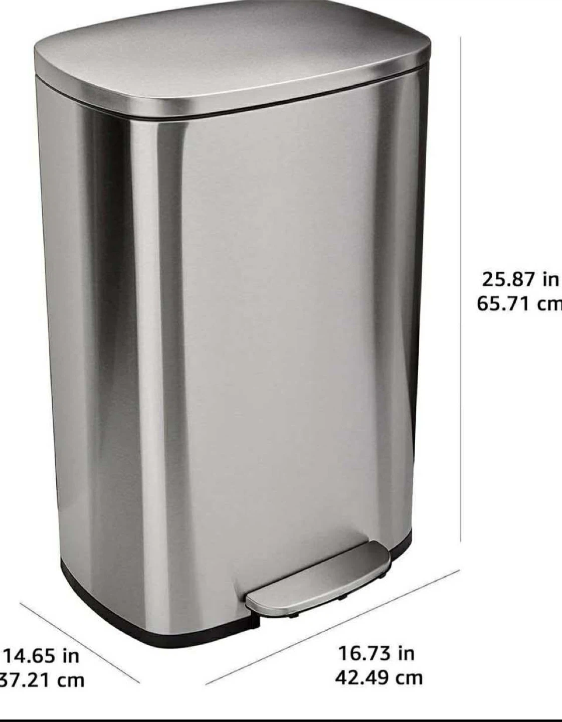 50 Liter / 13.2 Gallon Soft-Close, Smudge Resistant Trash Can wi