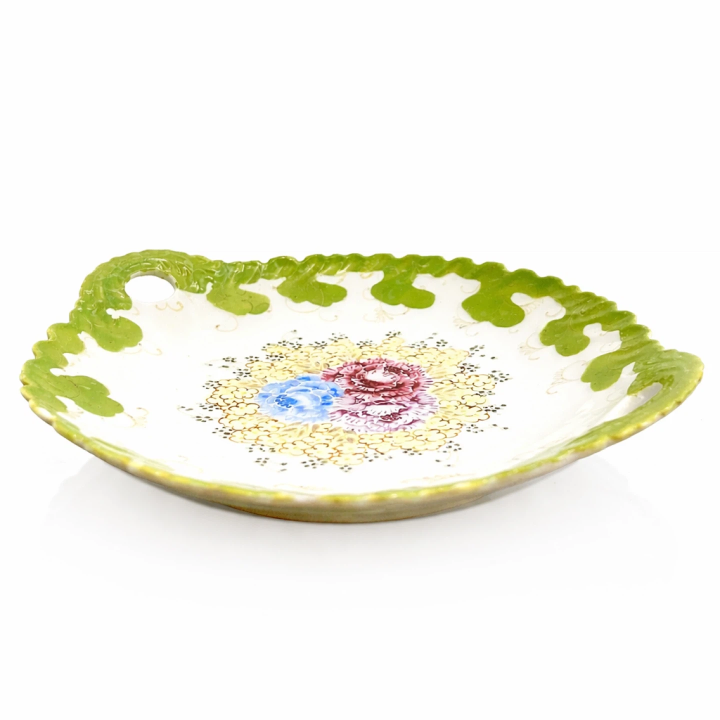 Victorian Hand-Painted Majolica Cheese/Sandwich Server, 10 - photo 3