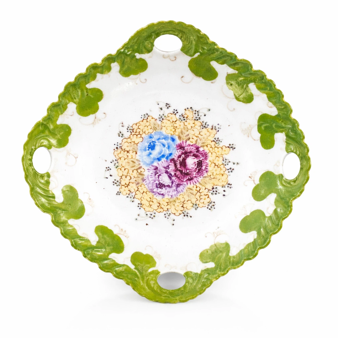 Victorian Hand-Painted Majolica Cheese/Sandwich Server, 10 - photo 4