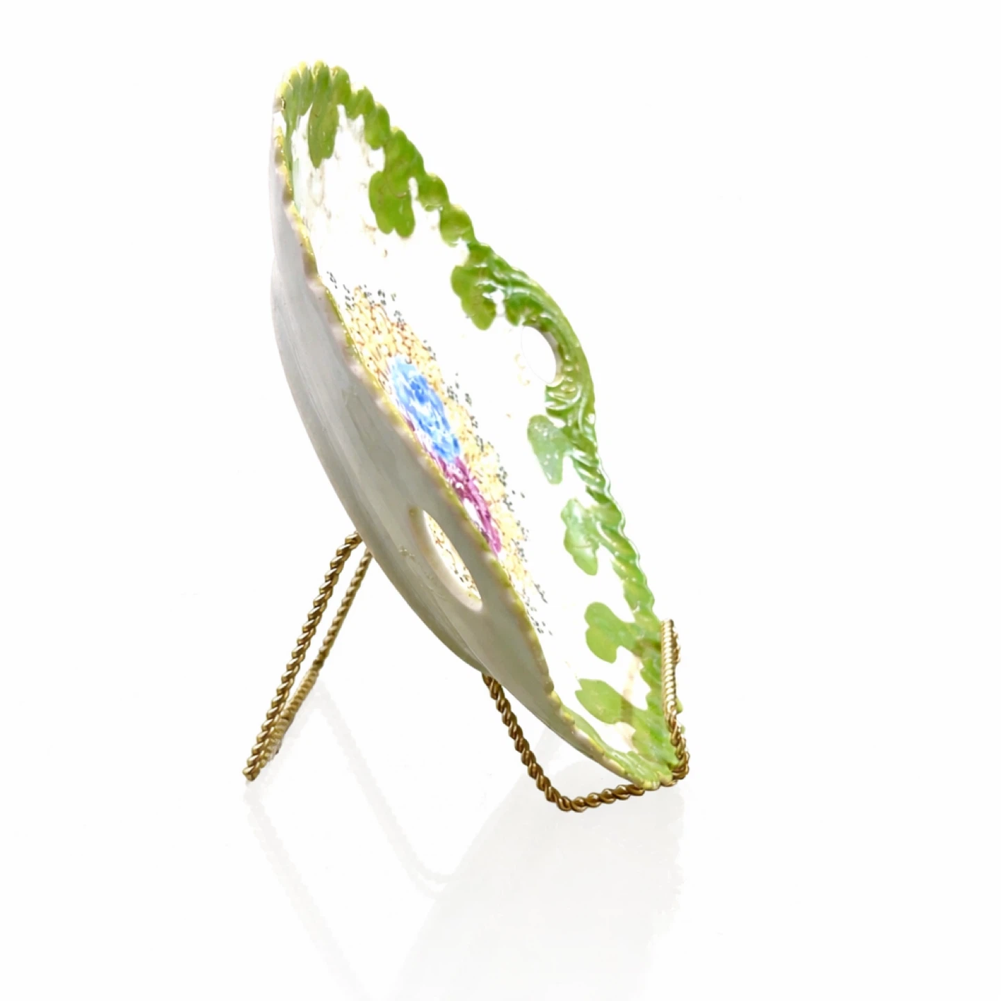 Victorian Hand-Painted Majolica Cheese/Sandwich Server, 10 - photo 2