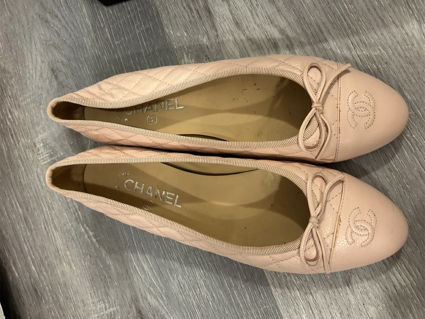 Chanel Pink Quilted Ballet Flats Size 41