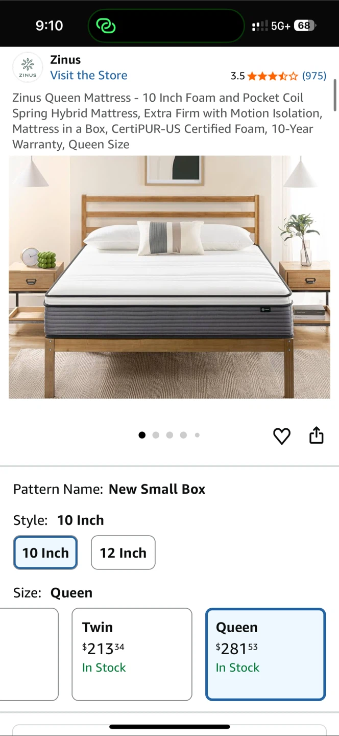 Zinus Queen Mattress  – Like New ($20) - photo 2