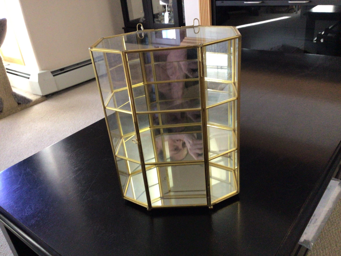 Gold Trimmed Glass Display Case - photo 2