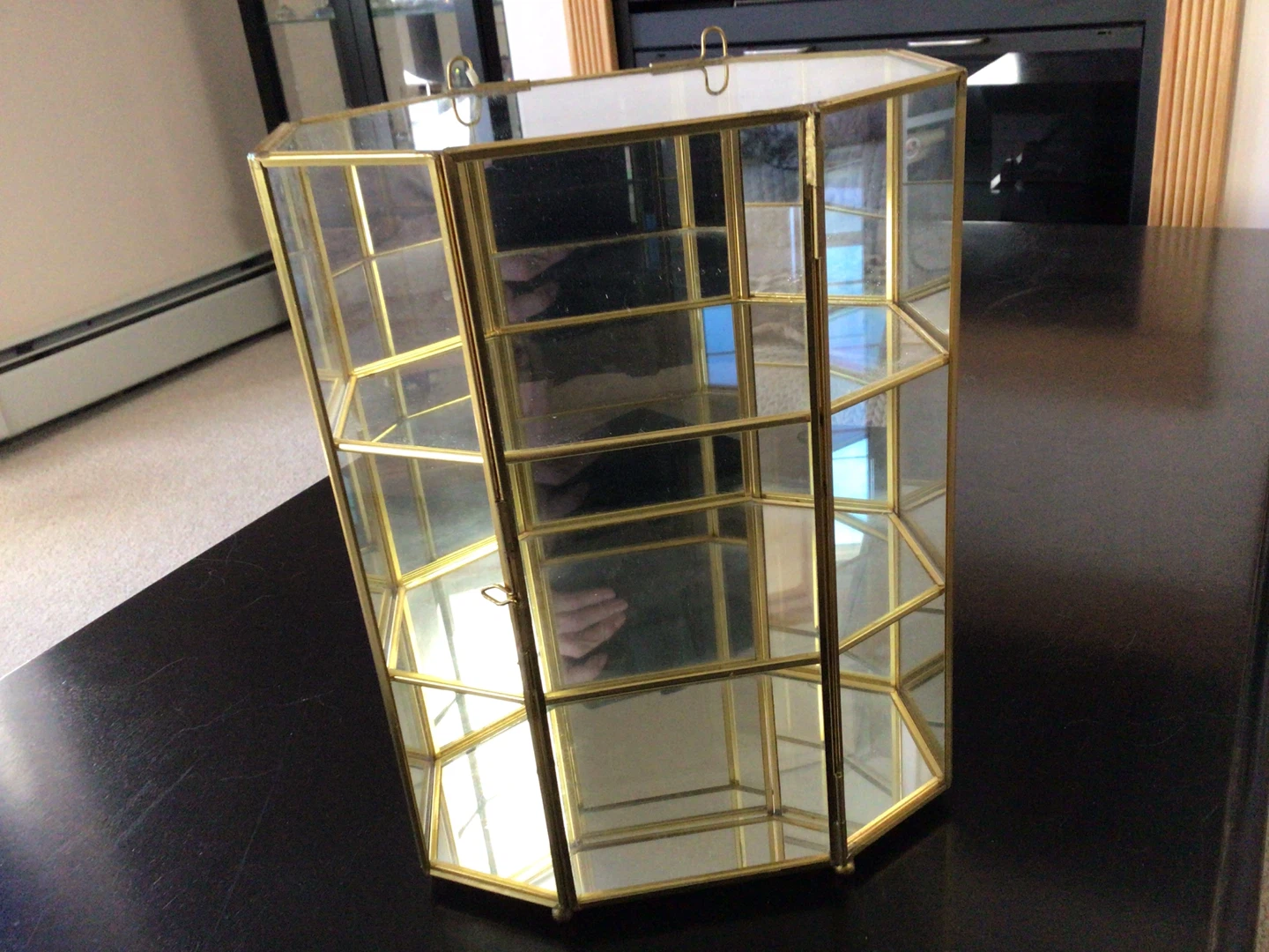 Gold Trimmed Glass Display Case