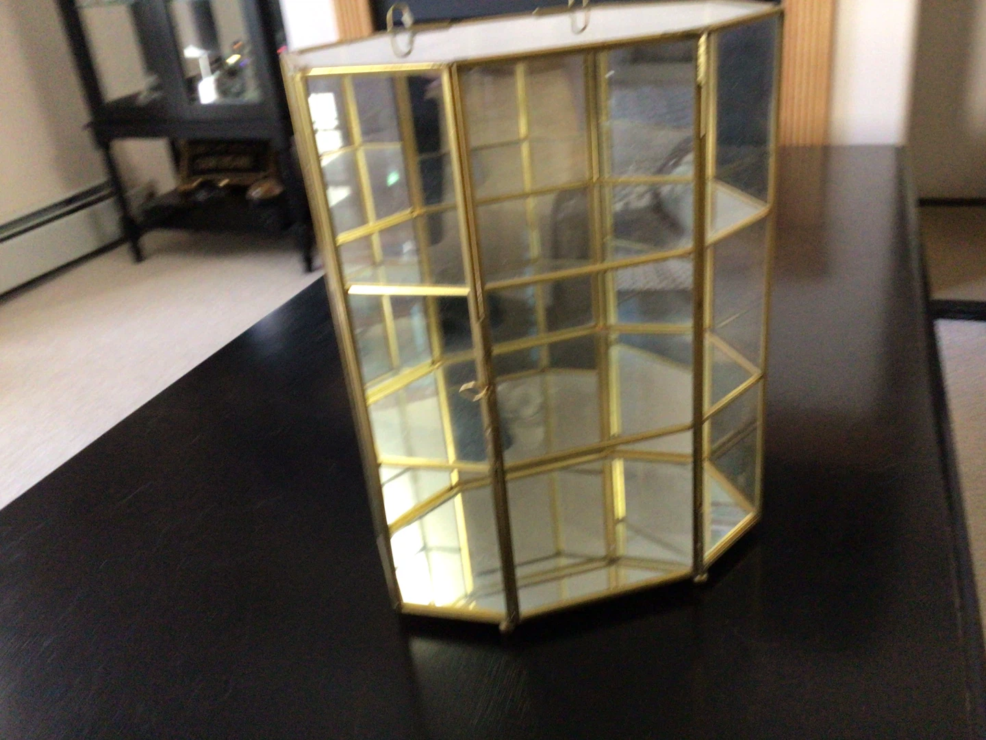 Gold Trimmed Glass Display Case - photo 3