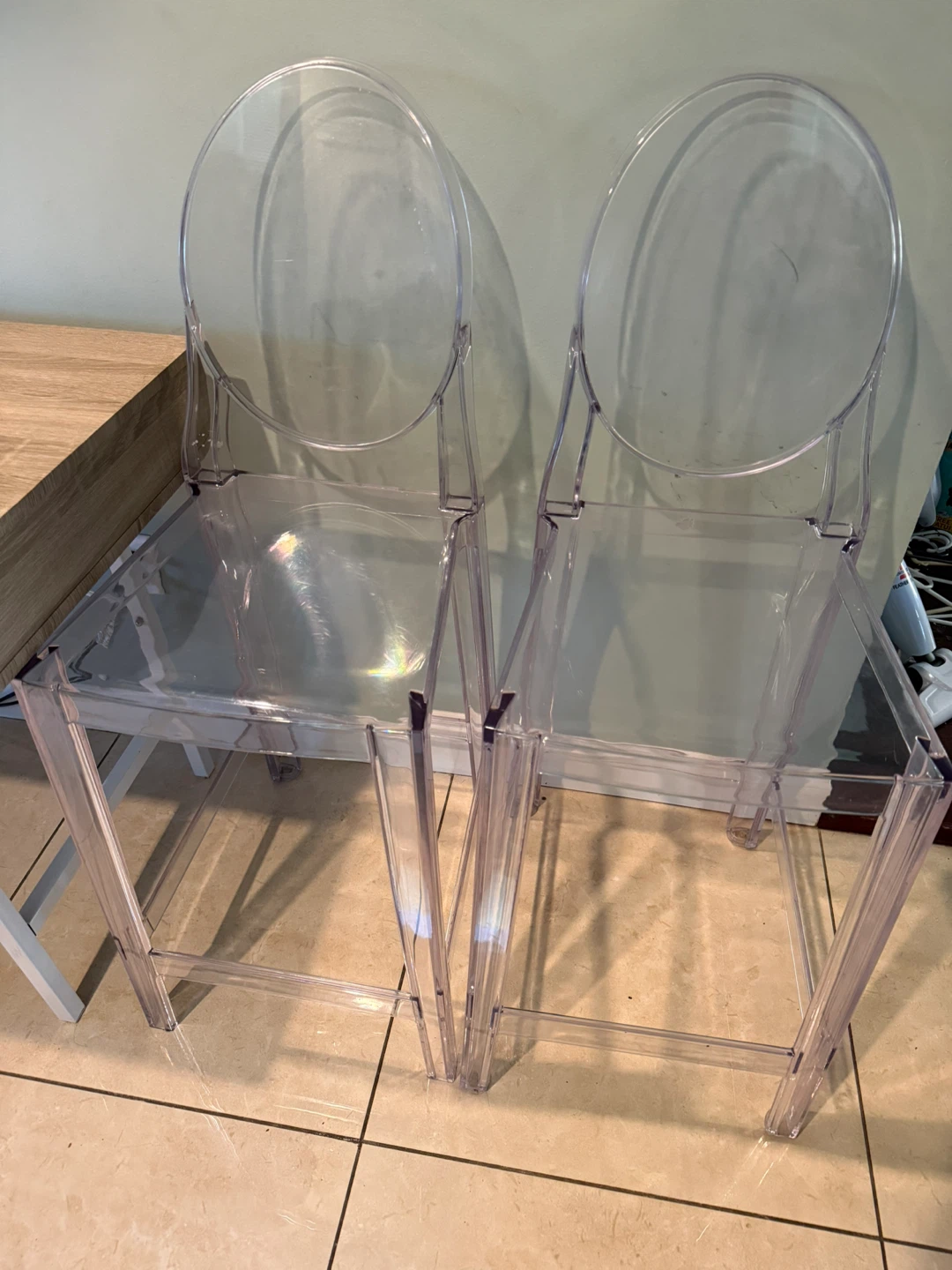 Set of 2 Ghost Bar Stools - Clear Acrylic - photo 2