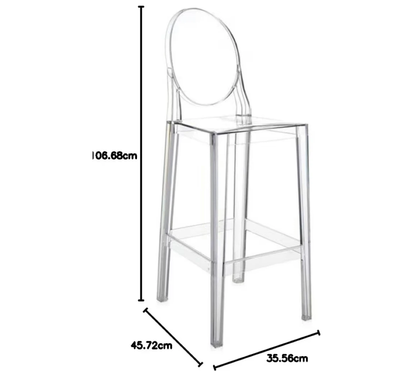 Set of 2 Ghost Bar Stools - Clear Acrylic - photo 3