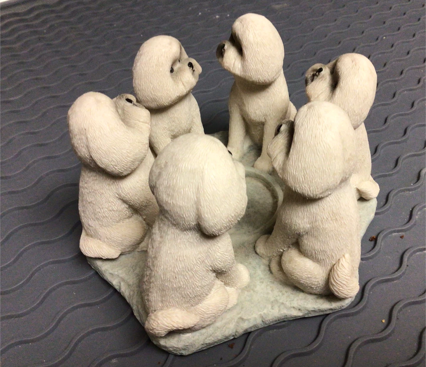 Dog Figurine Decor Bichon’s around a candke
