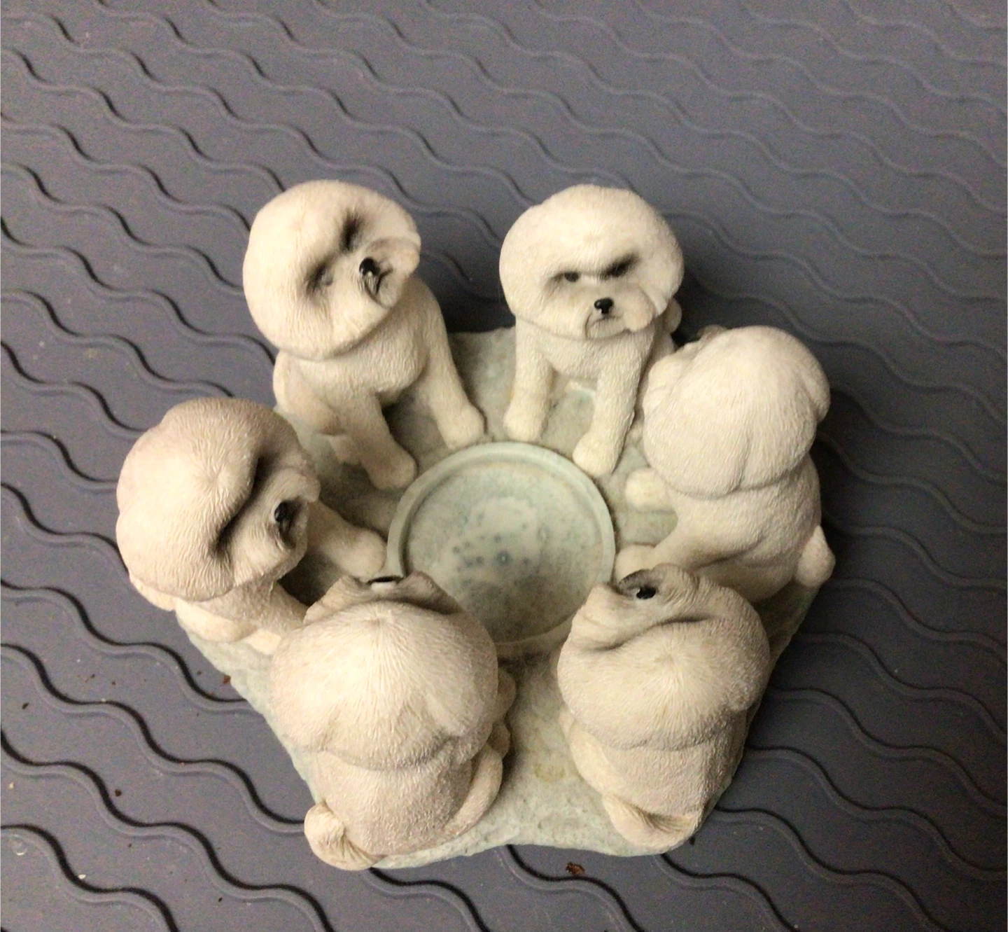 Dog Figurine Decor Bichon’s around a candke - photo 2