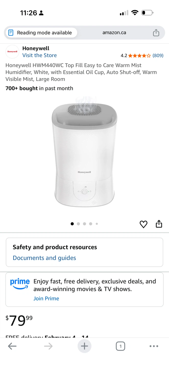 Honeywell HWM440WC Top Fill Warm Mist Humidifier