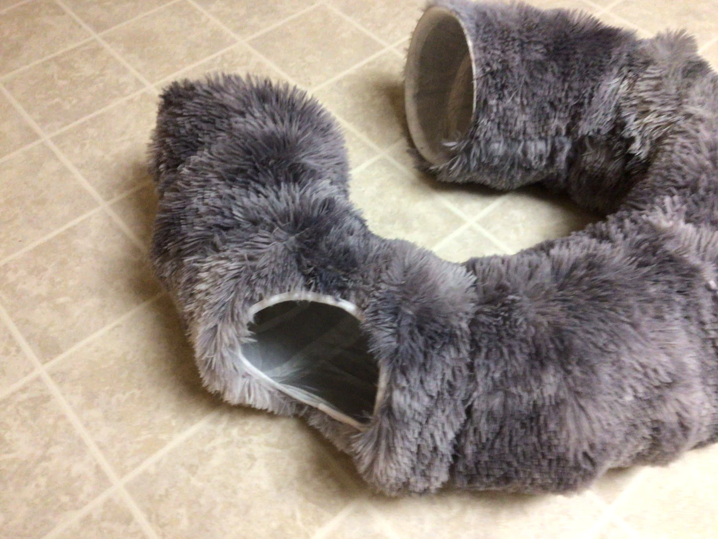 Grey Fuzzy Cat Tunnel Toy - photo 2
