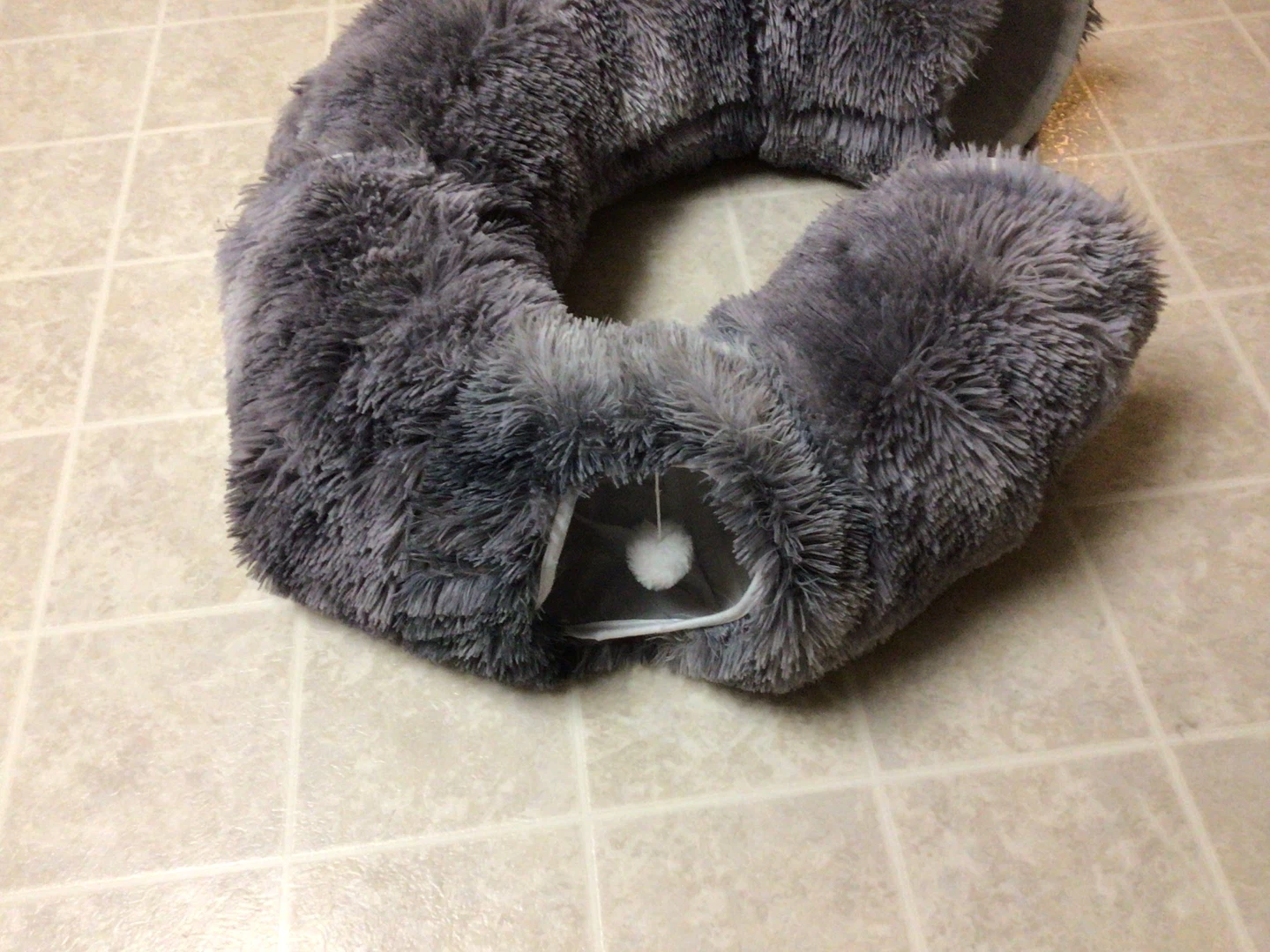 Grey Fuzzy Cat Tunnel Toy - photo 3