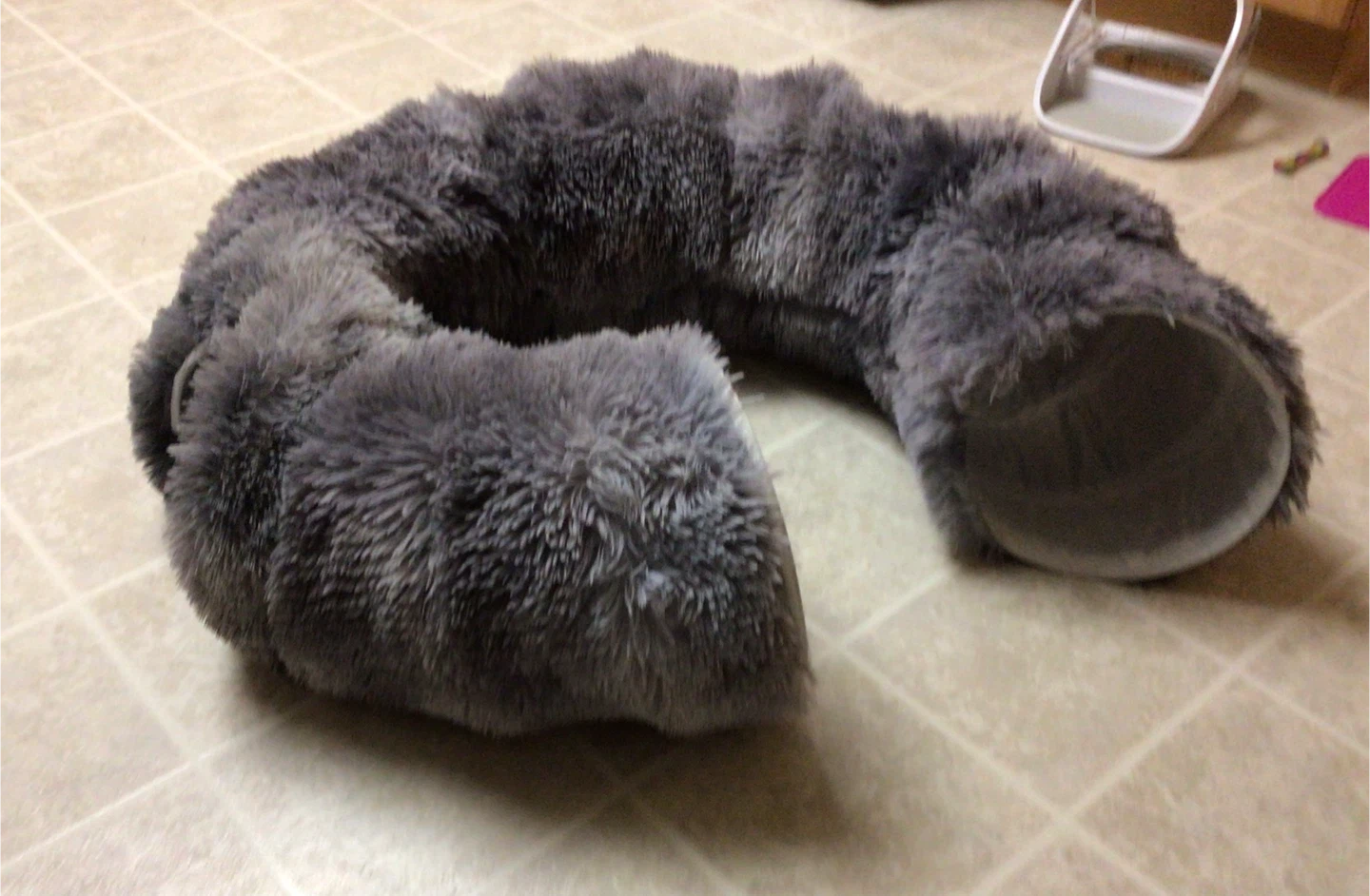 Grey Fuzzy Cat Tunnel Toy - photo 5