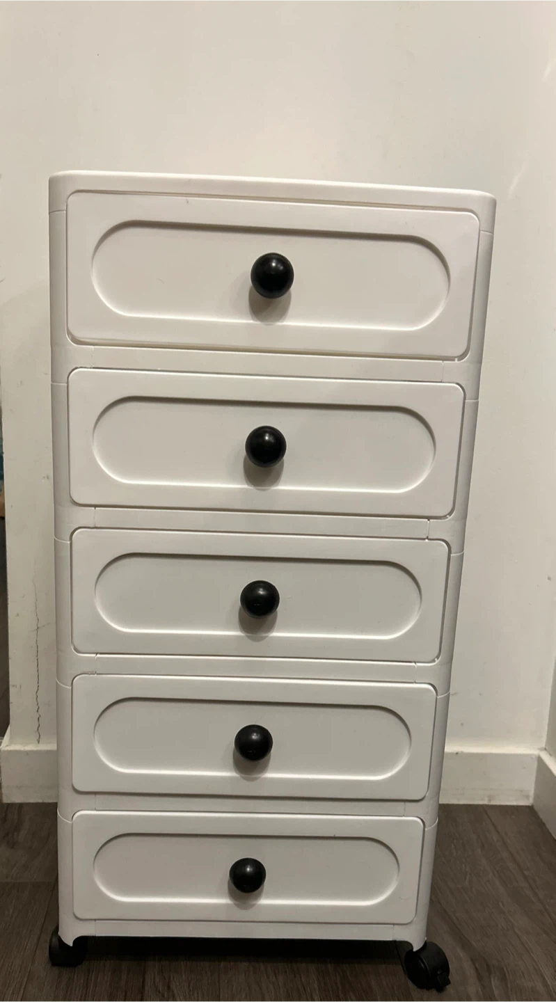 NEW  - White Plastic 5-tiers Storage Unit