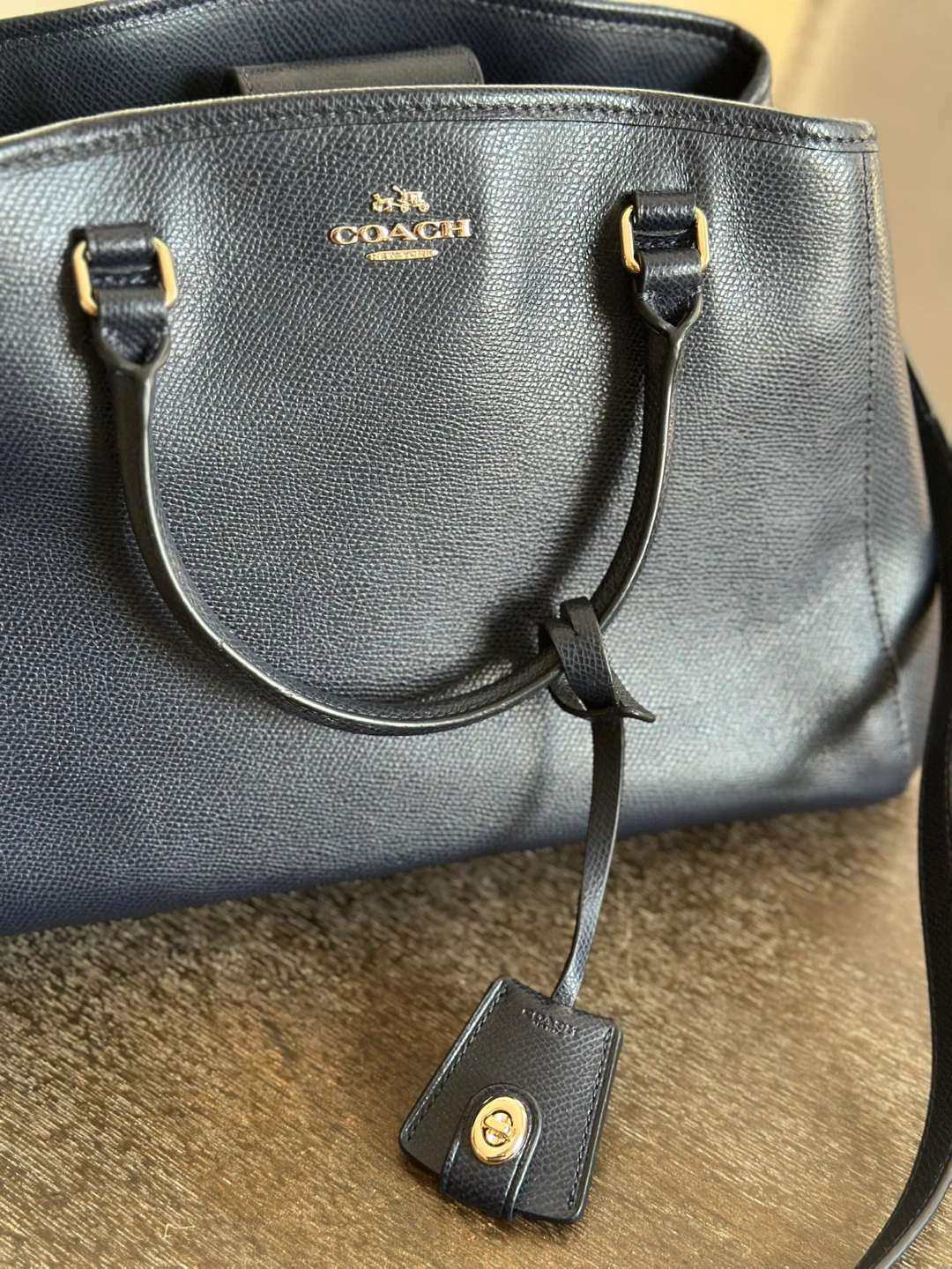 Coach Navy Blue Leather Satchel 🥕 - photo 4