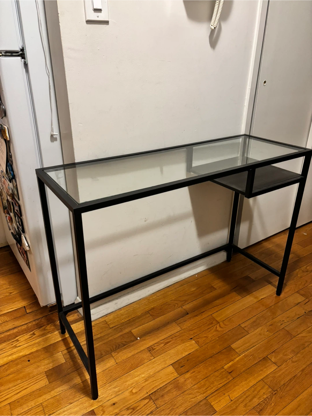 Black Metal & Glass Desk