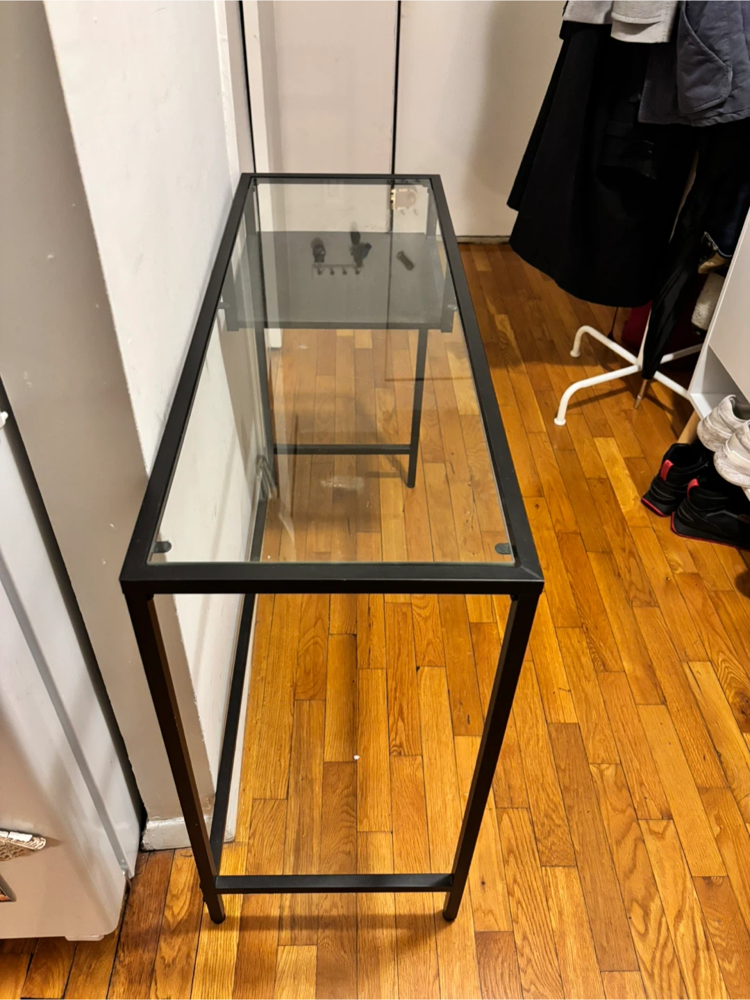 Black Metal & Glass Desk - photo 2